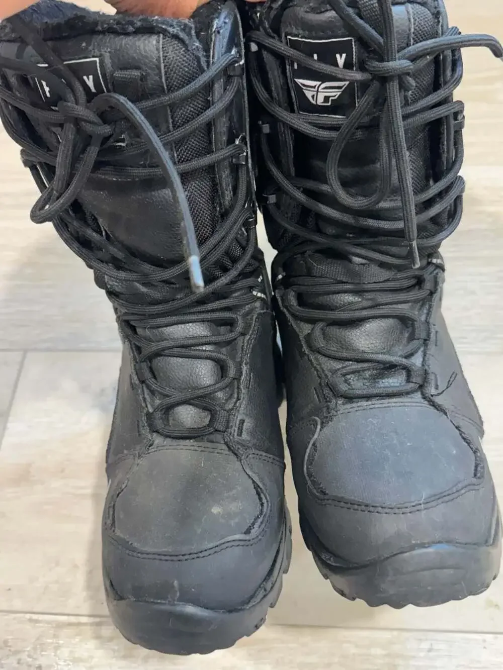 Fly Racing Men’s Size 7 Black Snowmobile Boots Winter Moto Riding Insulated